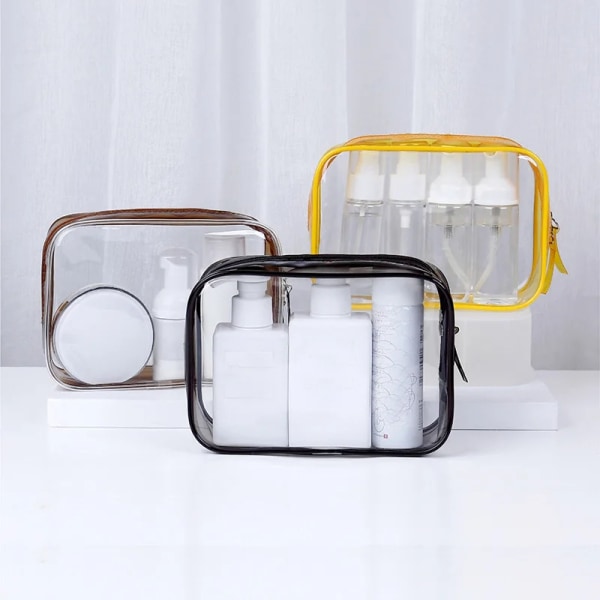 eTya Transparent kosmetisk väska Organizer PVC vattentät klar sminkväska Case Toalettväska Sminkpåse tvättväskor Sky blue
