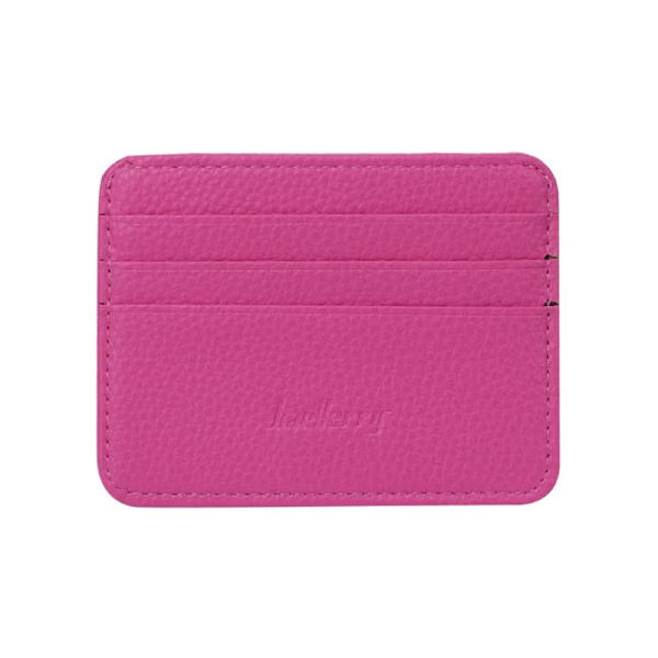 Korthållare med 6 färger Businessficka för män Smal Tunn ID Kreditkort Pengarhållare Plånbok Imiterat läder Man Case Hot Pink