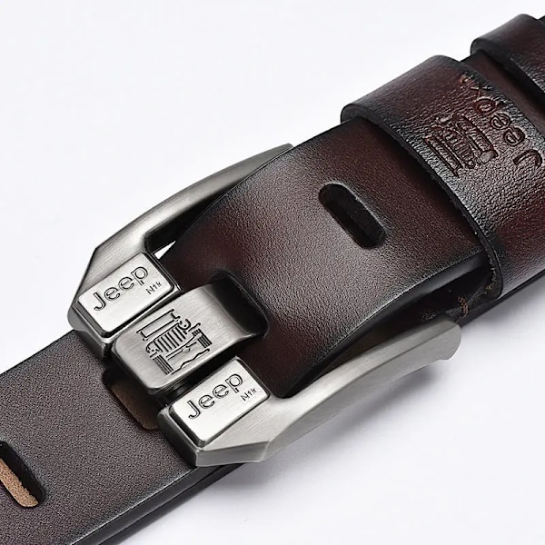 Män högkvalitativt bälte i äkta läder Lyxiga designerbälten för män Modeband för män manliga jeans för man Cowboy P302-Brown 115CM