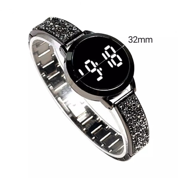Digital Watch Life Vattentät Multifunktionell Digital Display Dam Causual Rund LED Digital Watch för dagligt bruk Silver