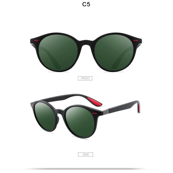 Unisex Retro Rivet Polariserade Solglasögon Mode Oval Ram Solglasögon För män Kvinnor Körskydd Glasögon Gafas De Sol UV400 C5