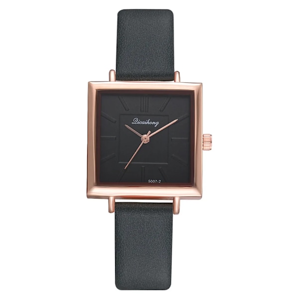 Lyx roséguld Elegant watch Mode Casual Läder Quartz Armbandsur Damklockor för kvinnor Green