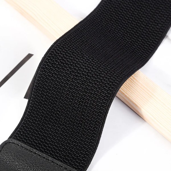 65cm Dammode Elastisk Klassisk svart midjeband Bred midja Stretchbälte för kvinnor Cinch Accessoarer Klänning Kappa Klädbälte Ancient bronze black 65cm(65cm-85cm)