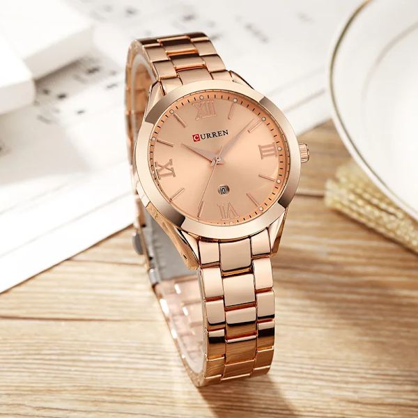 CURREN Guldklocka Watch Damklockor Creative Steel Damarmband Klockor Damklocka Relogio Feminino Montre Femme gold white-box