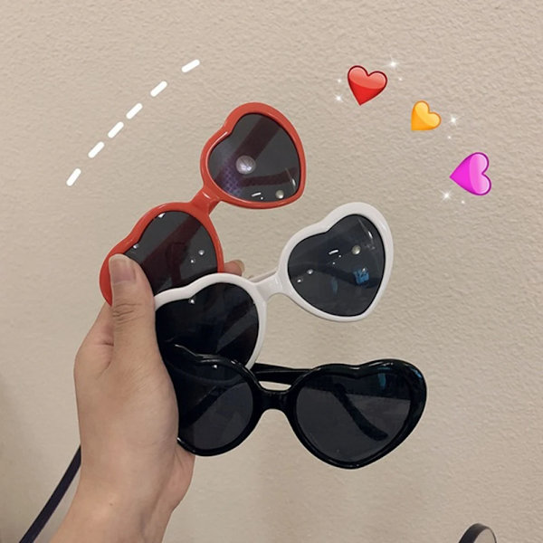 Hjärtformade kärlekseffekter Glasögon Watch på ljusen förändras Hjärtediffraktionsglasögon på natten Kärleksljus Modepresenter Red