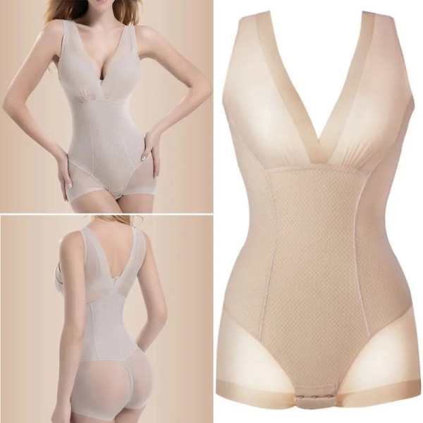 CXZD Kvinnor Shapewear Magdräkt Kontroll Underbyst Kvinnor Body Shaper Slimming Underkläder Väst Bodysuits Jumpsuit Black XXL