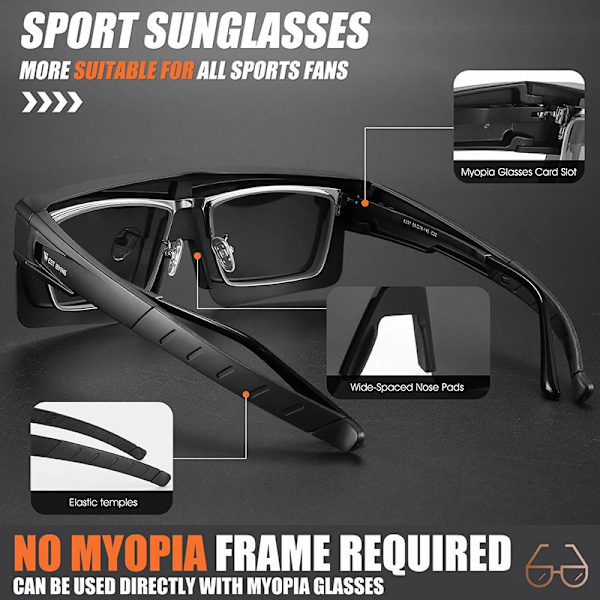WEST BIKING Fit Over Myopia Glasögon Cover Solglasögon Polariserade UV400-glasögon Utomhuskörning Anti-bländning Fotokromatiska solglasögon Polarized Red