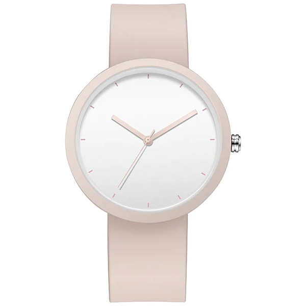 Minimalism Watch For Women 41 mm case med PVD-finish gummirem Pink