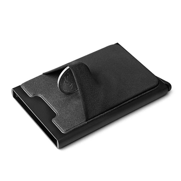 Smal herrplånbok i aluminium med bakficka ID-korthållare RFID-skydd Minimetall Automatisk pop up case Myntväska Silver with gray