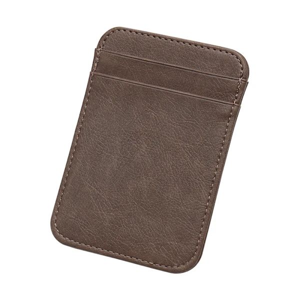 Mini PU Läder ID Visitkortshållare Kvinnor Män Multi Slot Slim Enfärgad Körkortsväska Case Kreditkortsväska Dark Grey
