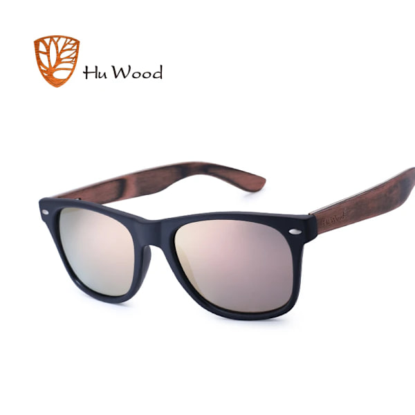 HU WOOD Solglasögon Män Träsolglasögon För unisex Dam Solglasögon Polariserade Glasögon HD Lins Spegelskydd GR8004 Red HU WOOD Polarized