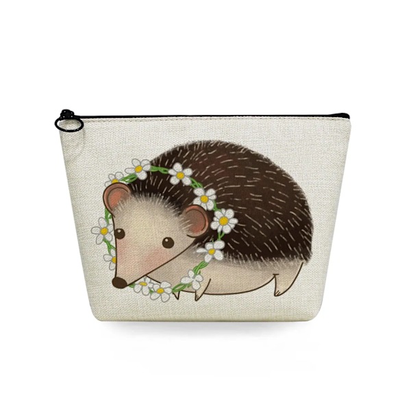 2022 tecknad igelkottsblomma printed kosmetisk väska för kvinnor Harajuku Casual Makeup-väskor Bärbar rese-toalettväska Case sn5708 Hedgehog Bag