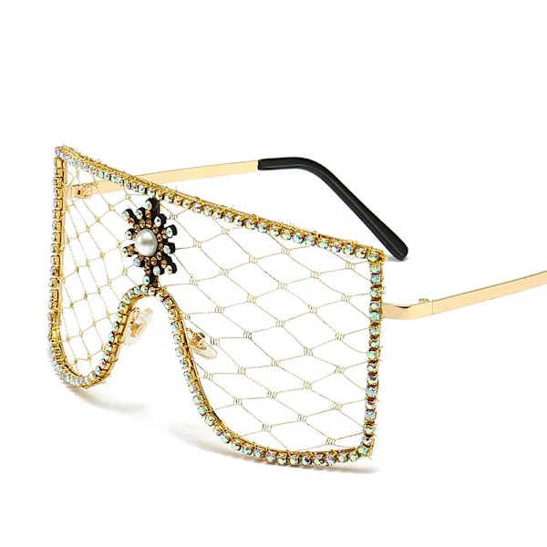 Lyx Diamanter Steampunk Solglasögon Kvinnor Män Oversized Rhinestone Glasögon Gör-det-själv-trender Personlighet Glasögon De Sol Oculos C3 as pictures showed