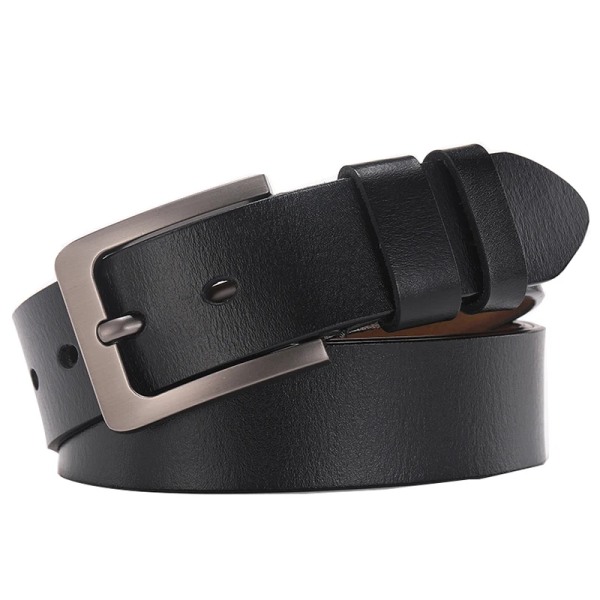 Plus Size 130 140 150 160 170cm Äkta läderbälte Herr Vintage Legering Bokstavsnål Spänne Lång Larfe Storlek Manlig Bälte Midjerem Black A 110cm(waist90-95cm