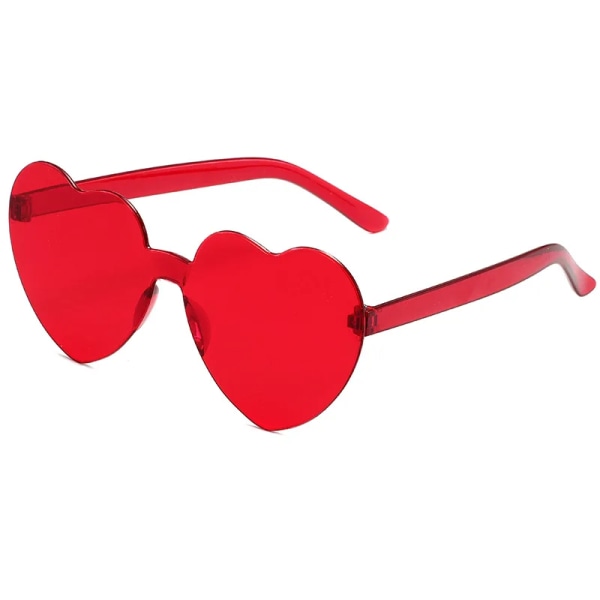 Nya In Heart Loving Solglasögon för kvinnor Jelly Color Ramlösa hjärtformade glasögon i ett stycke Bländande färgglasögon PK multi