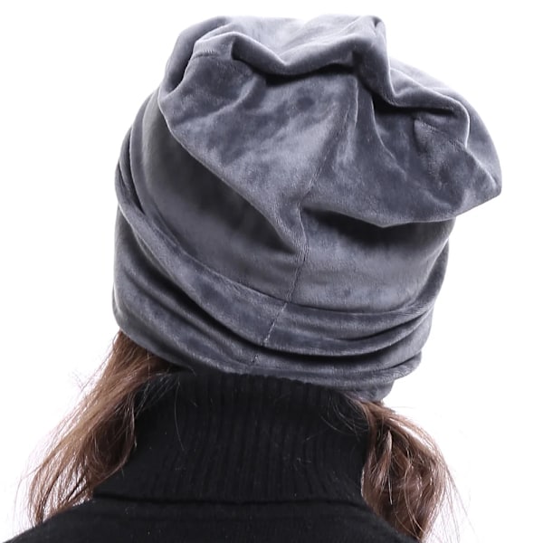 Geebro Damernas Velour Beanie Hatt Vinter Polyester Mjuk Varm Slouchy Beanie För Kvinnor Dam Velvet Balavaca Skullies Hattar Js277M Red
