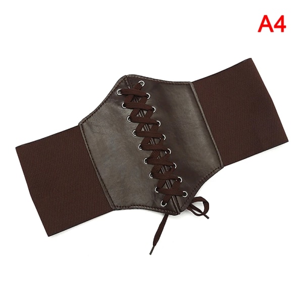 Korsett Breda bälten Pu-läder slimmade kroppsbälten för kvinnor Elastiska hög under byst Korsettbälten Midjerem Stretch A4