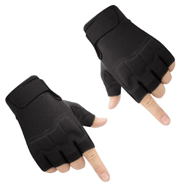 Män Taktiska handskar Militär armé skytte Skärsäkra fingerlösa handskar Antisladd utomhussport Paintball Airsoft cykelhandskar black M