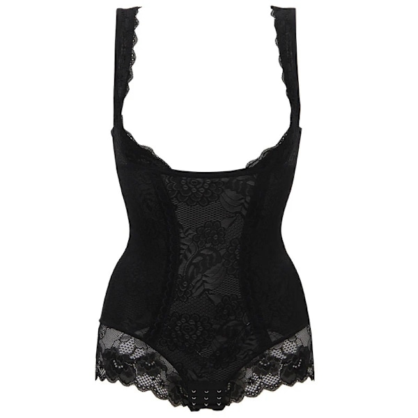 One Piece Sexig Spets Volang Tight Skinny Dam Body Shaper Underkläder Shapewear Kvinnlig Waist trainer Mage Platta korsetter Black S