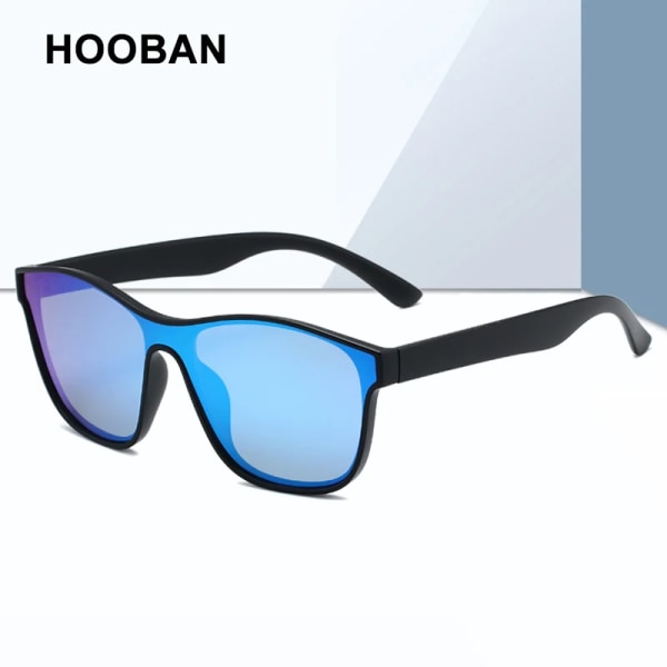 HOOBAN 2023 New Square Polarized Solglasögon Män Kvinnor Mode Fyrkantiga Man Solglasögon Märkesdesign Endelad linsskydd UV400 Grey Pink Polarized
