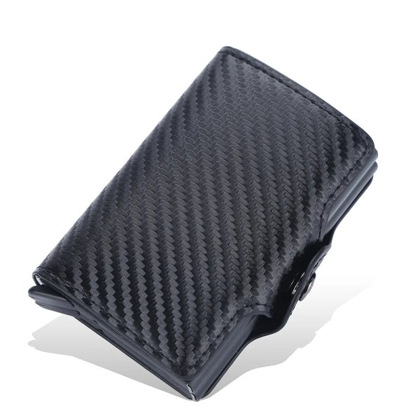 Baellerry Lychee Mönster Herr Korthållare RFID Automatisk Elastiskt Kort Spänne Plånböcker för Herr 2022 Metall Aluminium Box Case Black 1