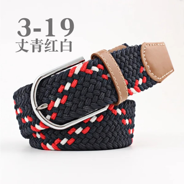 Canvasbälte utomhus taktiskt bälte unisex högkvalitativ canvasbälte för jeans Man Lyxiga Casual Straps Ceintures Bälten för kvinnor FB navy hun red whit 3.3cmX107cm