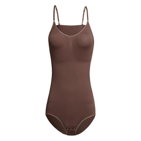 Sömlös bodysuit Shapewear För kvinnor Magkontroll Bantning Skida Butt Lifter Push Up Lår Smalare Magformare Korsett Beige L