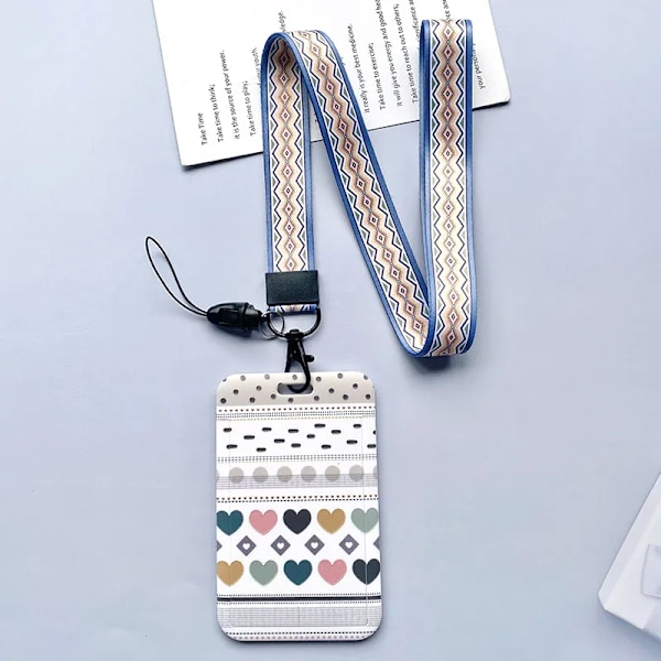 2022 Ins Student School Access Control Kredit-ID-korthållare Väskor Geometriska mönster Kvinnor Män Arbete Busskort Cover Case x  long string