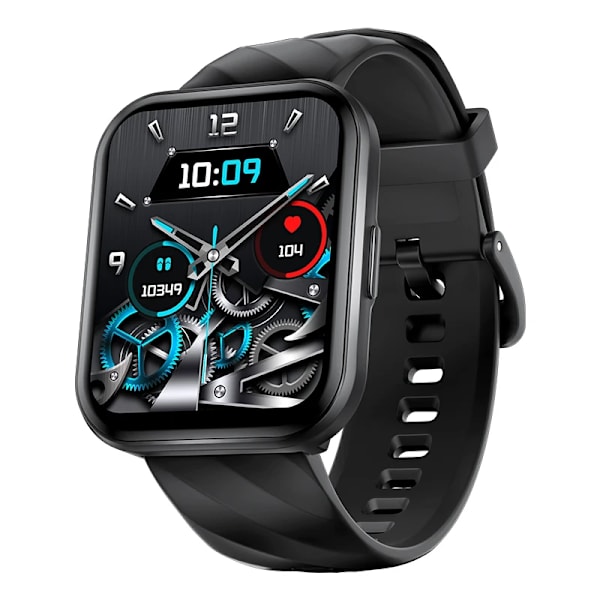 Världspremiär KUMI KU6 Meta Smart Watch 1,96 tum NFC Smartwatch Bluetooth Call Sport Pulsmätare IP68 Vattentät Black