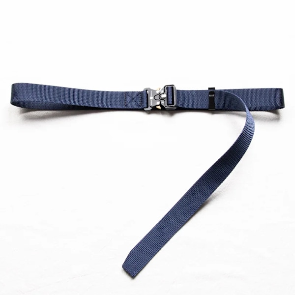 Bälte Män Utomhus Jakt Metall Taktiskt bälte Multifunktionslegering Spänne Högkvalitativ Marine Corps Canvas Bälte för kvinnor 2.5cm Blue black 100cm