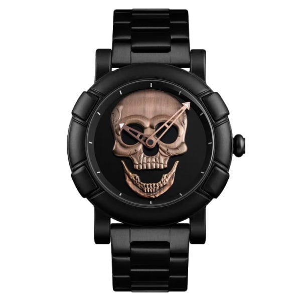 Kända märke för män Skallemönster watch 2022 Mode Casual Läderrem Militärsportarmbandsur Analog klocka Relogio Rose Gold Steel