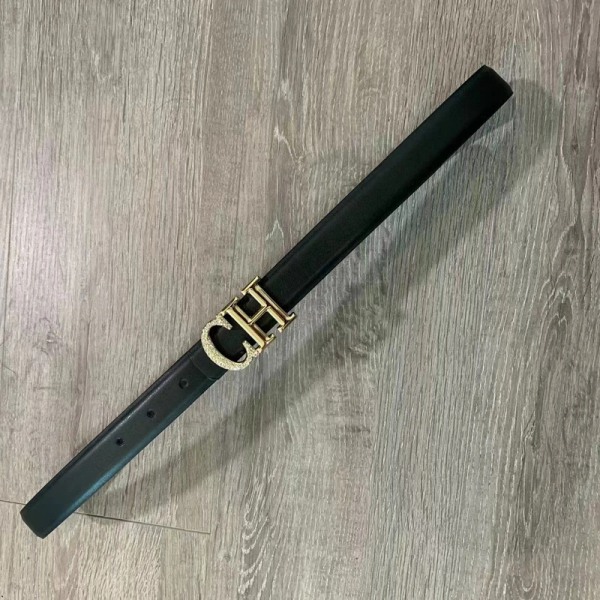 Strassspänne Kohudsbälte Män Hög kvalitet Kvinnor Klänning i äkta läder 2,5 cm Rem för jeans Midjeband Black 105CM