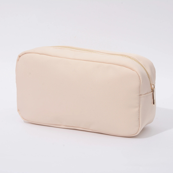 Ny vattentät nylon slitstark necessär Kosmetisk väska Enfärgad sminkväska för kvinnor Resetoalett Skönhet sminkväska Organizer no patch(.339) L(.339)