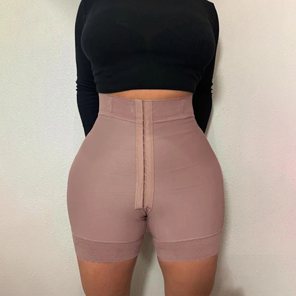 One Piece Secret Women Öppen byst Waist Trainer Bodysuit Shapewear Bantning Body Shaper Underkläder Hög midja Faja Tan M