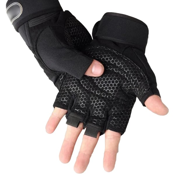 Cykling Sport Träningshandske Gym Handskar Fitness Tyngdlyftningshandskar Kroppssport Bygg träning Träning för män Kvinnor M/L/XL black red M