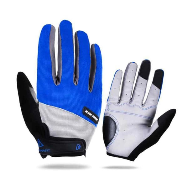 Cykelhandskar Herr Full Finger Touch Screen Cykel Anti-Silp Vante Stötsäker Andas utomhus MTB Cykel Ridutrustning Blue1 M