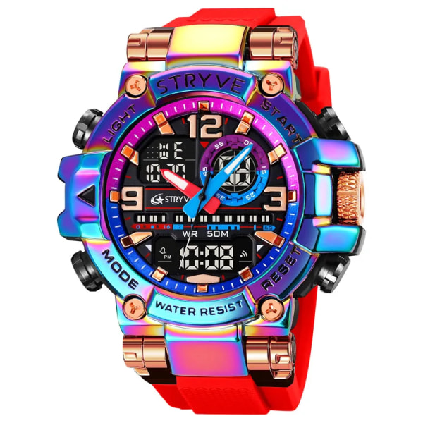 Ny STRYVE- watch för män högkvalitativ digital-analog Dual Movement 5ATM vattentäta klockor Mode sport watch 8025 Army Green