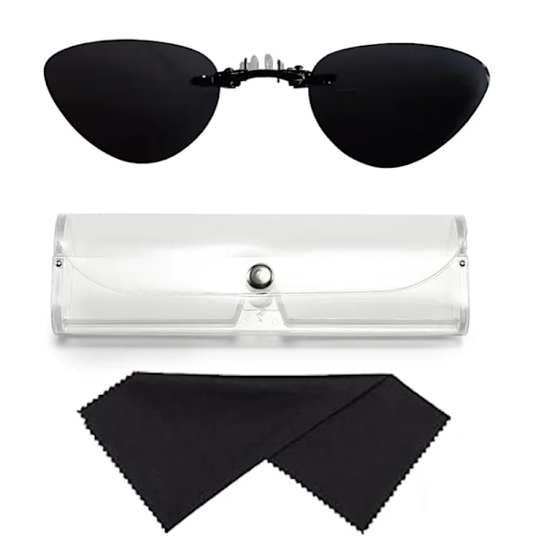 2021 Cat Eye Nose Clip Solglasögonen Män Klassisk Matrix Style Solglasögon Ultralätt båglös UV400 Brand Design Solglasögon C3-Black Black