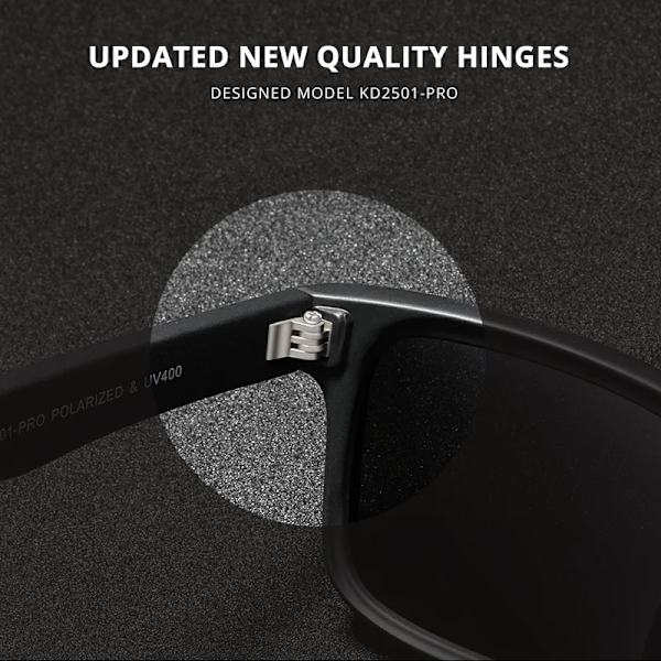 KDEAM Nya uppdaterade polariserade solglasögon för män Real Coating Mirror Lins Pars solglasögon med tankgångjärn 2501- PRO C18 Zipper Case