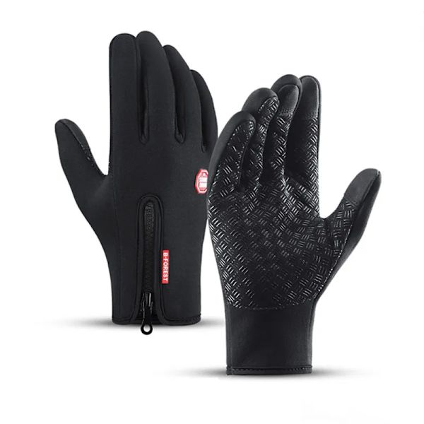 Vinterhandskar för män Varm pekskärm Sportfiske Stänksäker skidåkning Army Cykling Snowboard Halkskyddad dragkedja Damhandskar Half glove M