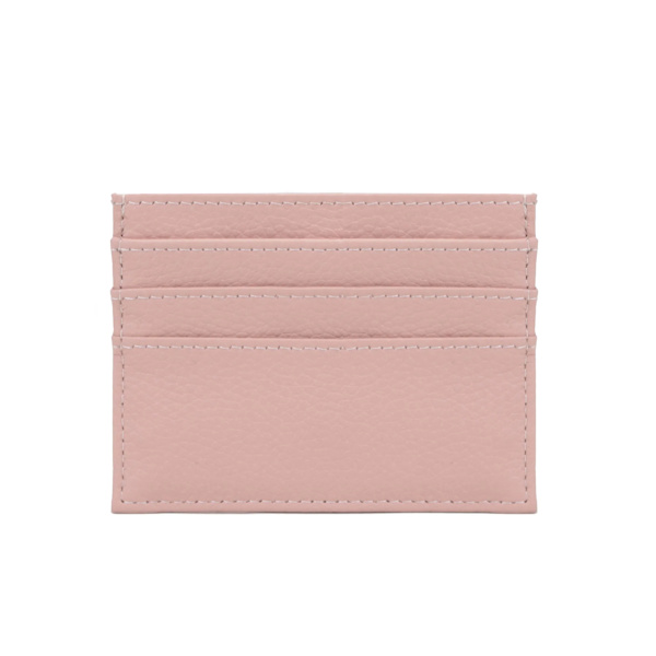 Anpassad 100 % koläder Pebble Mönster Kreditkortshållare Smal plånbok Män Kvinnor Plånbok Pocket Card Custom Initial Letters Case light pink 0695