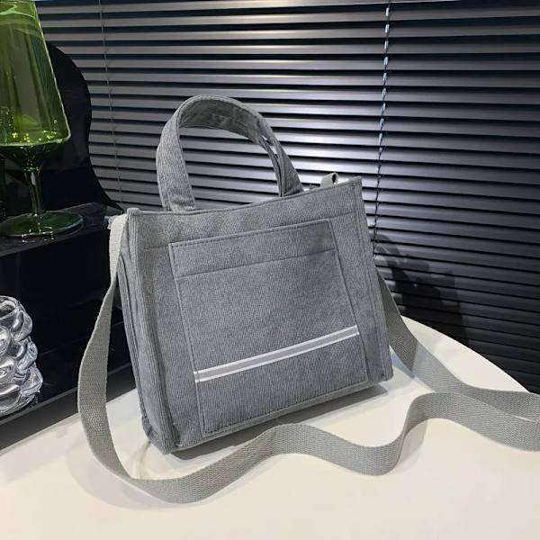 Kvinnor Manchesterväska Bolsa Feminina Axelväska Lyx Designer Shopping Casual Damväskor Kvinnlig bomullsdragkedja Handväskor B Grey 26x23x10cm