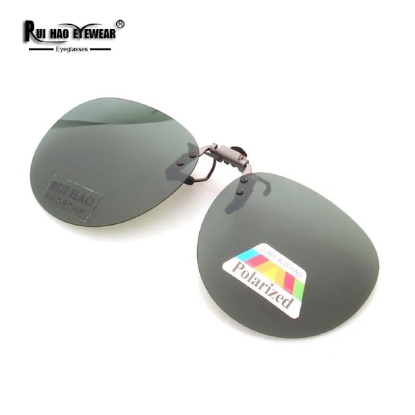 Runda solglasögon Unisex glasögonklämma kan fällas upp Solglasögon Polariserade solglasögon Män Kvinnor Märke Körglasögon Deep green Grey bridge