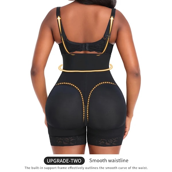 Damunderkläder Dubbel högkompression timglas Waist Trainer Butt Lifter Postoperativa shorts Fajas Colombianas 98-D1598 Black XL