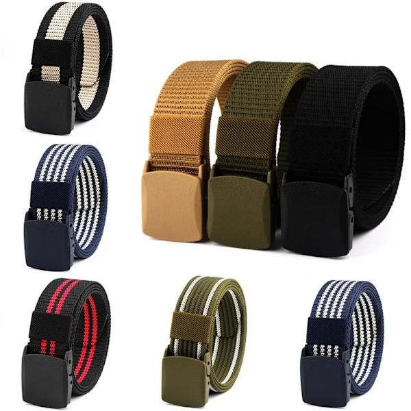 Nylon Canvas Vävt Bälte Utomhus Taktiskt Bälte Inget Metall Elektriker Byxor Bälte Fast Militärträningsbälte Högkvalitetsrem Army Green