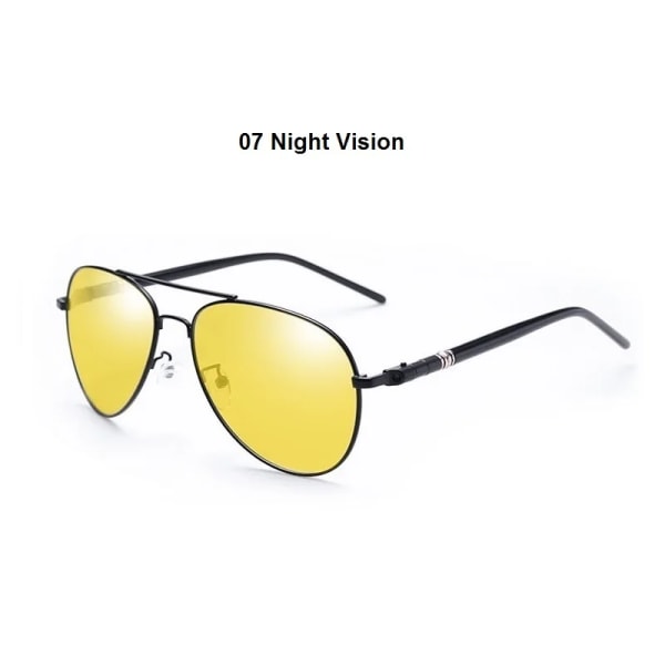 Polariserade solglasögon för män Herr Kvinnor Körpilot Vintage Solglasögon Märkesdesigner Man Svarta Solglasögon För Man Kvinnor UV400 07 Night Vision