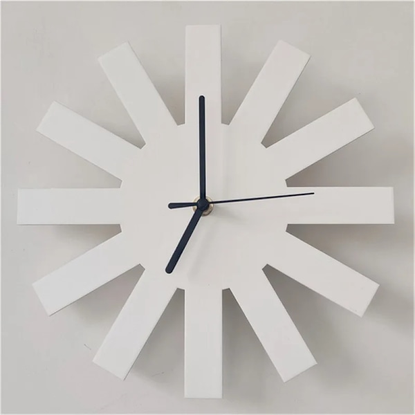 Geometrisk Design Enkel Hemstil Tyst Klocka Vägg Barnrum Modellrum Tyst Klocka Mjuk Dekoration Vardagsrum White