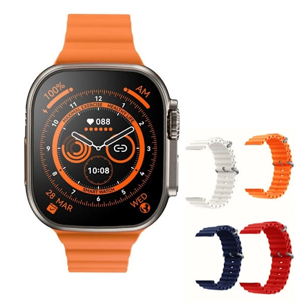 Smart Watch Ultra 8 NFC GPS Track 49mm Herr Dam Smartwatch Series 8 Termometer BluetoothCall Vattentät Sport För Apple GoldHY 4HY strap