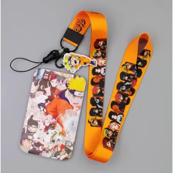 1 Set Anime Kortfodral Kort Nyckel Lanyard Cosplay Badge ID-kort Hållare Halsband Nyckelringar Uchiha Sasuke NO-P