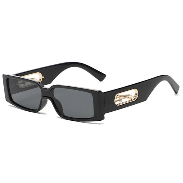 Rektangulära solglasögon Dammode Lyxmärke Designer Fyrkantiga solglasögon Män Klassiska Leopard Punk Glasögon Skärmar UV400 black black show as picture